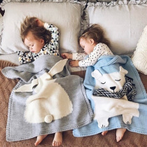婴儿毯子针织盖毯春秋毛毯空调被<em>宝宝抱毯</em>儿童毯幼儿园推车毯