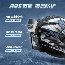新款SOL摩托车头盔SM-1天剑双镜片揭面盔带LED灯男大码4XL大头头