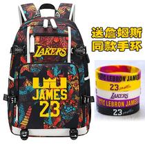 2024NBA湖人队球星詹姆斯JAMES双肩包学生书包男詹皇背包篮球包大