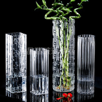 特大号富贵竹花瓶透明玻璃加厚电炉50cm水培水养客厅落地桌面摆件