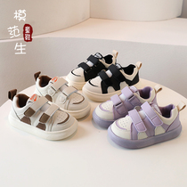 韩版儿童低帮板鞋休闲小白鞋学步2024春季新款男女童加绒运动鞋子