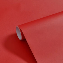大红色墙纸自粘pvc防水壁纸桌面家具贴纸复古中国风背景即时墙贴