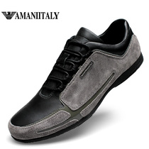 奢侈品男鞋AMANIITELY意大利皮鞋高端系带头层牛皮商务休闲耐磨厚