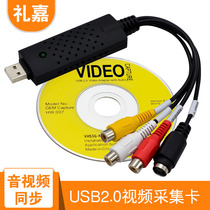 礼嘉USB2.0视频采集卡免驱 机顶盒转笔记本 1路高清USB监控采集卡