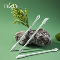 日本FaSoLa化妆品挖取勺硅胶刮刀粉底双头迷你长软勺面霜小勺子