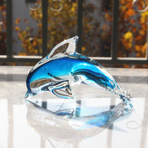 博山琉璃海豚工艺品鱼缸造景海洋动物样板间装饰品摆件纪念品礼物