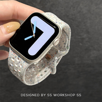 新款SS卡素彩虹iwatch手表带硅胶9适用苹果applewatch男女8高级感