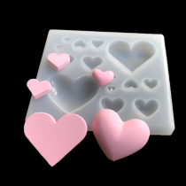 diy蛋糕硅胶模具 模具爱心心形贴片摆件巧克力翻糖硅胶模具
