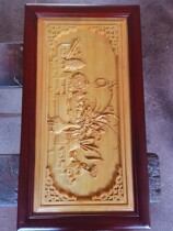 博古花瓶香榧木小挂屏工艺品挂件手工雕刻
