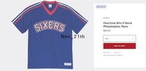 【包邮】NBA球衣短袖T恤篮球男V领刺绣费城76人Philadelphia76ers