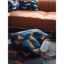 犀牛生活  加州自由豹创意网红坐墩布艺可拆洗懒人沙发换鞋凳家用