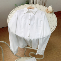 【<em>无假期的人</em>】撤柜单/法式风琴褶白色长袖衬衫设计感上衣女春秋
