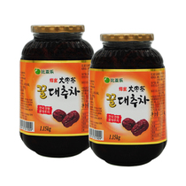 韩国进口 比亚乐蜂蜜大枣红枣果酱茶冲饮饮料1150gx2瓶装