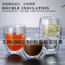 耐热双层玻璃杯家用创意花茶杯透明隔热水杯子冷饮果汁牛奶咖啡杯