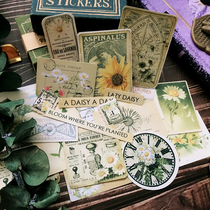 Daisy 小雏菊 复古手帐装饰贴纸 vintage素材 花朵植物贴画 23张