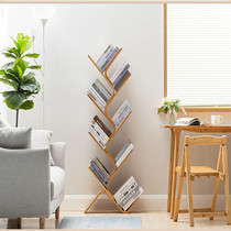 <em>楠竹家具</em>办公室现代简约树形书架创意落地多层收纳实木桌面置物架