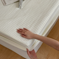 纯色全棉夹棉绗缝床笠1.5/1.8m加高纯棉床垫保护套可机洗床罩防滑