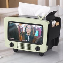 电视机纸巾盒客厅收纳桌面塑料可爱手机支架多功能抽纸盒家用创意