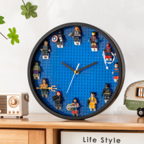 六一儿童节手工积木墙时钟兼容乐高人仔挂钟表拼装男孩玩具生日