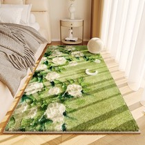卧室床边毯油画风床前飘窗毛毯冬季房间长方形床下地毯高级感地垫