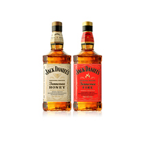 杰克丹尼威士忌力娇酒组合美国田纳西波本威士忌蜂蜜火焰700ml*2