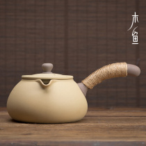 日式陶瓷白茶黑茶煮茶器带过滤侧把茶壶泡茶壶养生壶炭炉功夫茶具