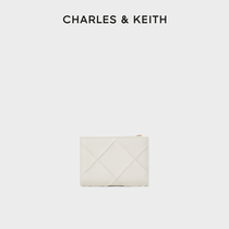 CHARLES&KEITH24夏季新品CK6-10681128绗缝菱格多卡位短款钱包女