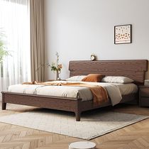 白蜡木全实木床现代简约双人主卧北欧实木床小户型卧室家具单人床