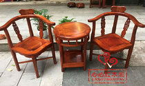 缅甸花梨圆台 大果紫檀休闲茶台置物架中式红木家具花架花几圆桌