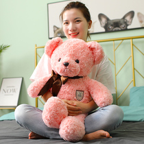 可爱玫瑰小熊公仔毛绒玩具抱抱泰迪熊床上玩偶粉色娃娃生日礼物女