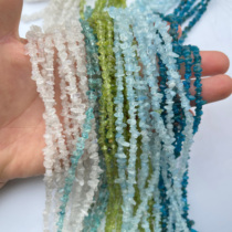 天然无优化橄榄石 海蓝宝碎石 散珠串珠 DIY手链 项链饰品配件