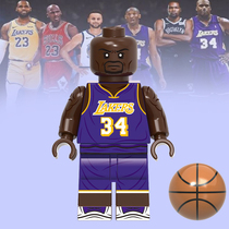 兼容乐高NBA篮球球星G0054奥尼尔湖人队第三方拼装男孩积木人仔