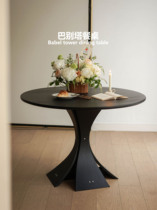 集木室物所/巴别塔餐桌家用轻奢现代简约实木圆形桌子小户型陈列