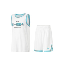 李宁儿童篮球服套装2024夏季新款男大童球衣篮球裤青少年运动夏装