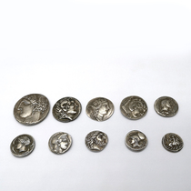 古希腊银币微雕艺术硬币 希腊神话人物肖像雅典女神 外国钱币收藏