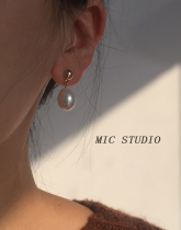 MIC·自画像 异形巴洛克<em>天然珍珠耳钉</em>纯银耳夹高级设计简约耳环