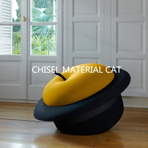 凿材猫 意大利设计师苹果造型休闲椅帽子沙发椅 意式客厅礼帽椅子
