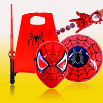 蜘蛛侠面具儿童套装手套发射器玩具盾牌发光剑儿童节cos披风男孩