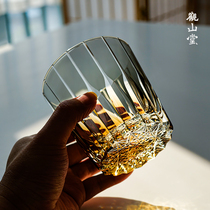 七宝切子礼物杯江户切子水晶玻璃杯轻奢威士忌酒杯日式手工星芒杯