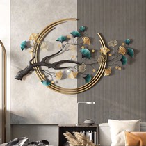新中式客厅挂钟轻奢玄关过道墙面壁饰银杏叶艺术创意立体装饰挂件