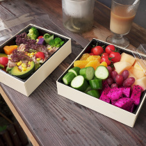 水果打包盒木质包装盒果切拼盘沙拉餐盒水果盒外卖刺身寿司包装盒