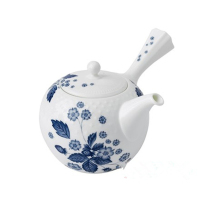 WEDGWOOD威基伍德靛蓝草莓系列中式风格茶壶泡茶壶骨瓷茶壶茶具