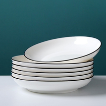 陶瓷盘子6个菜盘家用 日式创意INS网红菜盘子碟子深汤盘组合套装