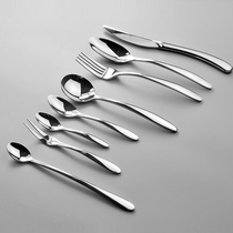 创意不锈钢镜面牛排刀叉勺套装家用西餐牛排刀叉勺四件套西餐刀具