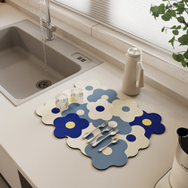 厨房台面硅藻泥沥水垫吸水垫桌面餐具干燥垫杯垫免洗茶台吧台垫子
