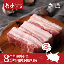 华腾桐香冷鲜新鲜猪肉冰鲜五花肉生鲜香猪肉烧烤300g农家土猪肉条