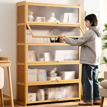 书架落地置物架书柜子家用儿童客厅卧室靠墙杂物柜展示柜简易实木