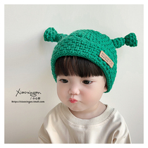 0-4岁婴儿帽子痞幼绿帽子秋冬季毛线针织帽儿童可爱宝宝保暖男女2