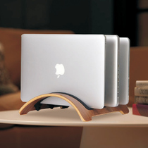 笔记本竖立支架木质制多槽位收纳竖立式macbook电脑支撑放置托架子置物架