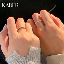 KADER/卡蒂罗莫比乌斯情侣戒指纯银对戒素圈结婚纪念礼物送男女友